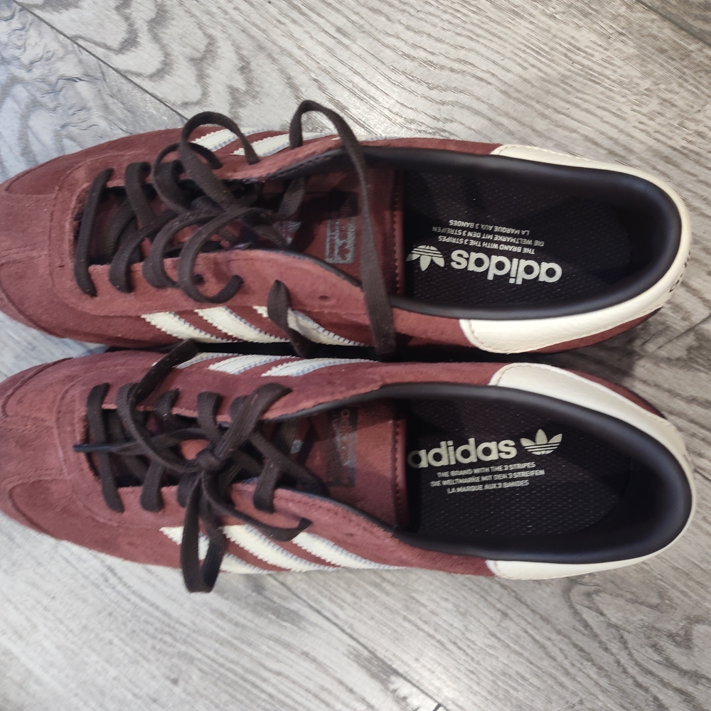 Adidas Maroon and White Sneakers